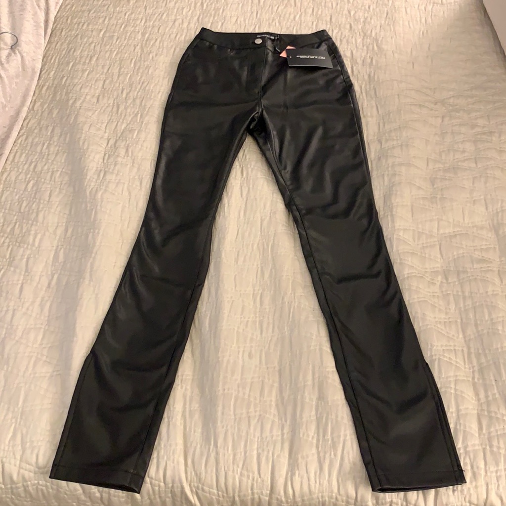 Split Hem Leather Pants